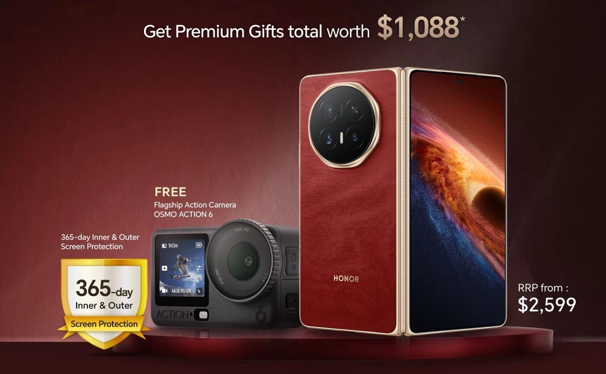 Honor Magic V6 with free action camera