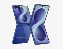 Blue Samsung Galaxy Z Flip8 foldable phone render