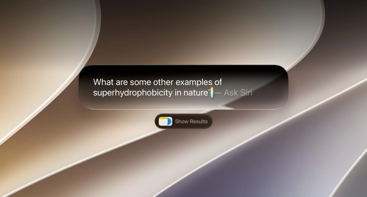 Siri asks about superhydrophobicity in nature.