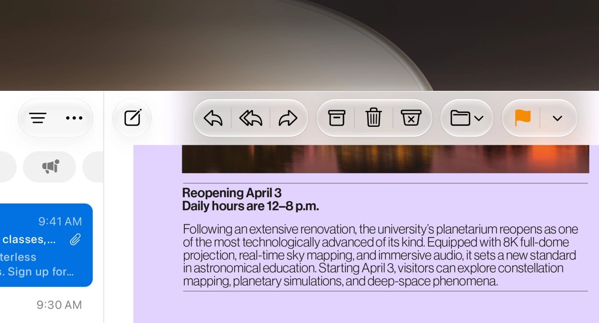 macOS Golden Gate UI with message and icons.