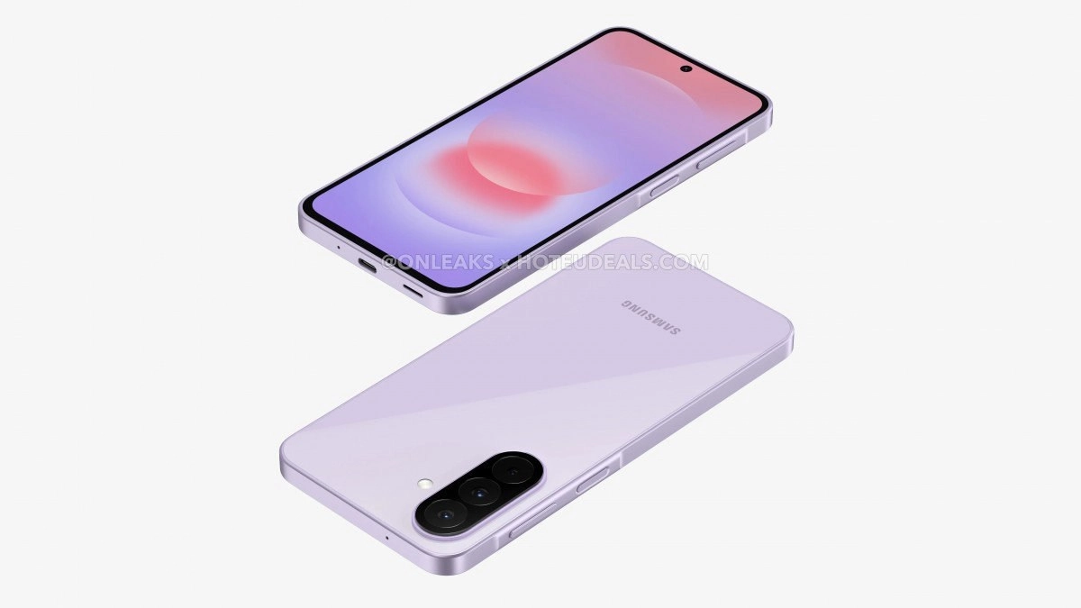 Purple Samsung Galaxy A27 leak, front and back.