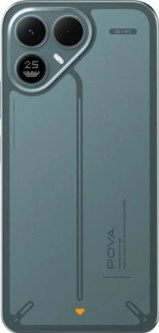 Tecno Pova 8 phone back with Alive Matrix Display.