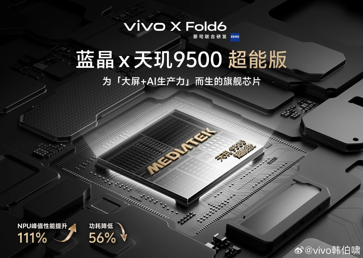 Vivo X Fold6 Dimensity 9500 special edition chip.