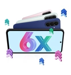 Samsung Galaxy A-series phones displaying '6X' graphic