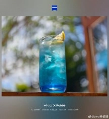 vivo X Fold6 camera shot of blue drink.