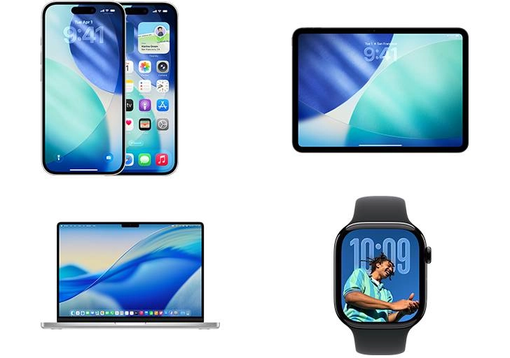 Apple devices with iOS 26.6 beta wallpapers.