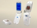 Commodore Callback 8020 flip phones displayed.