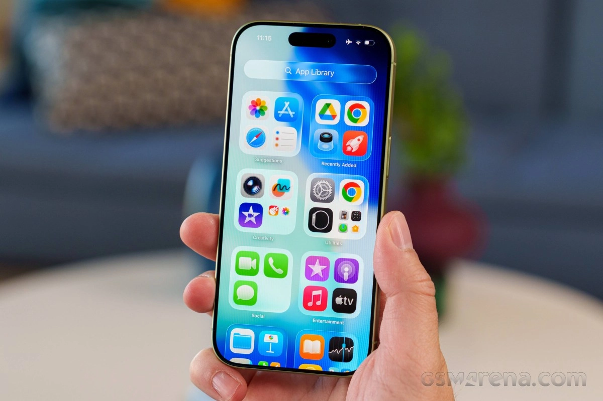 iPhone 18 with app library display.