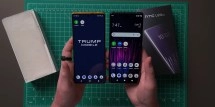 Trump Mobile T1 phone and box comparison.