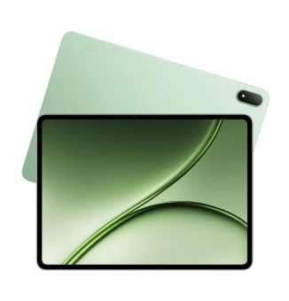 OnePlus Pad 3 Pro green tablet front and back.