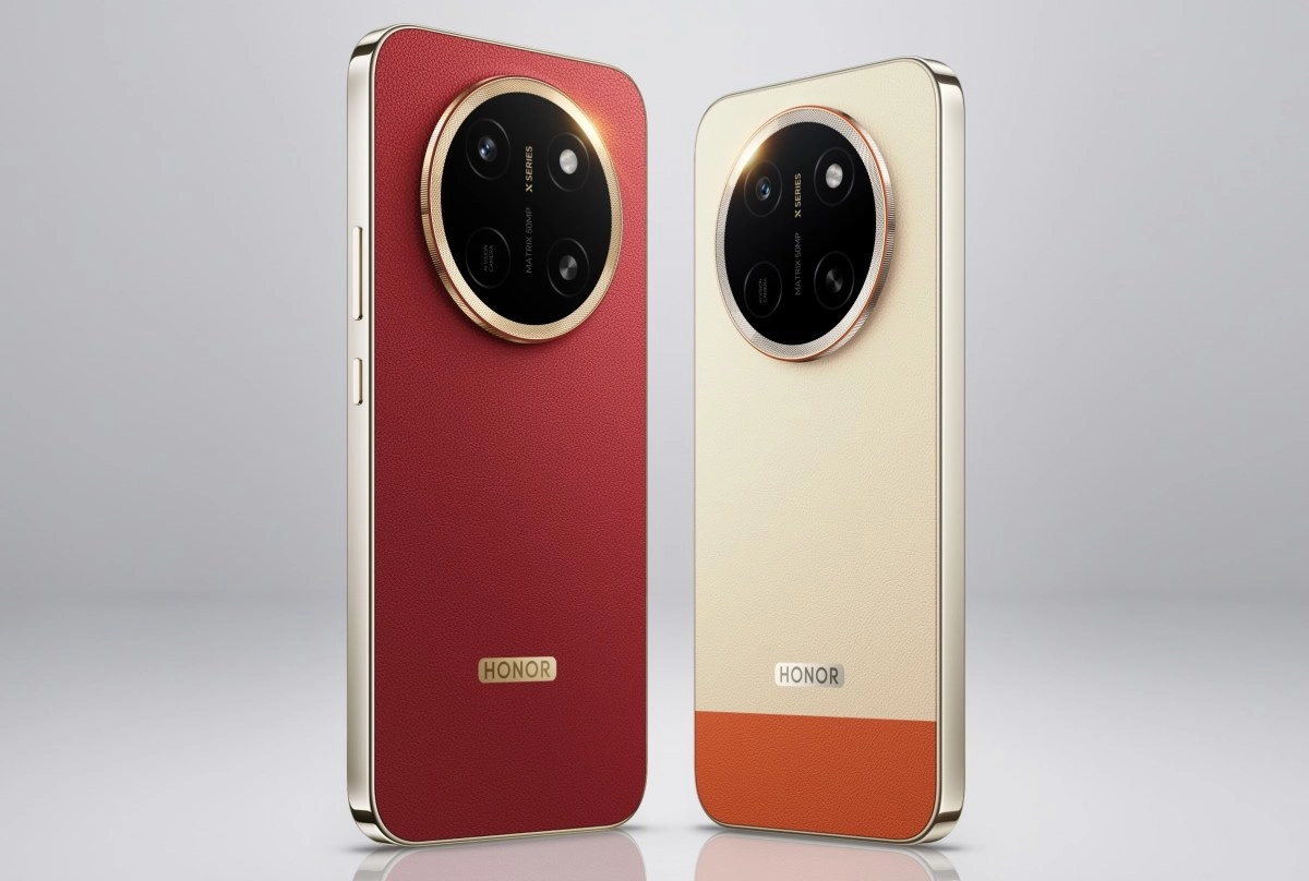 Honor X80 Pro Max red and cream phones