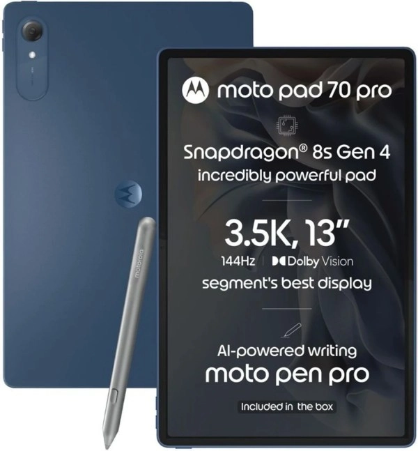 Motorola Moto Pad 70 Pro with stylus.