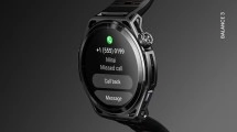 Amazfit smartwatch displaying iOS missed call notification