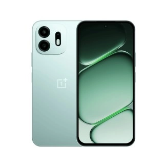 OnePlus N6 light green smartphone front and back