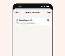 WhatsApp username feature registration for 'DeepaSupreme'.