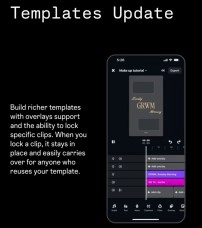 Instagram templates update, video editing with locked clips.