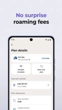 Motorola Global Connect eSIM app plan details.
