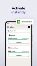 Motorola Global Connect eSIM app interface.