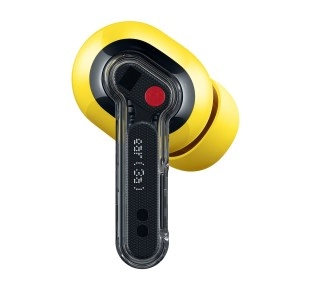 Leaked yellow Nothing Ear (3a) earbuds before announcement.