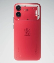 Red Nothing Phone (4b) with Ear (3a) visible.
