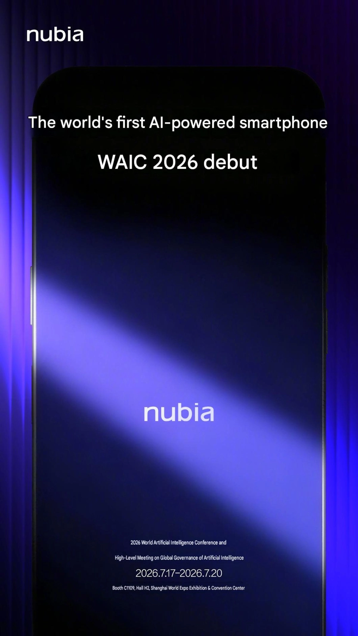 Nubia AI-powered smartphone debut at WAIC 2026.