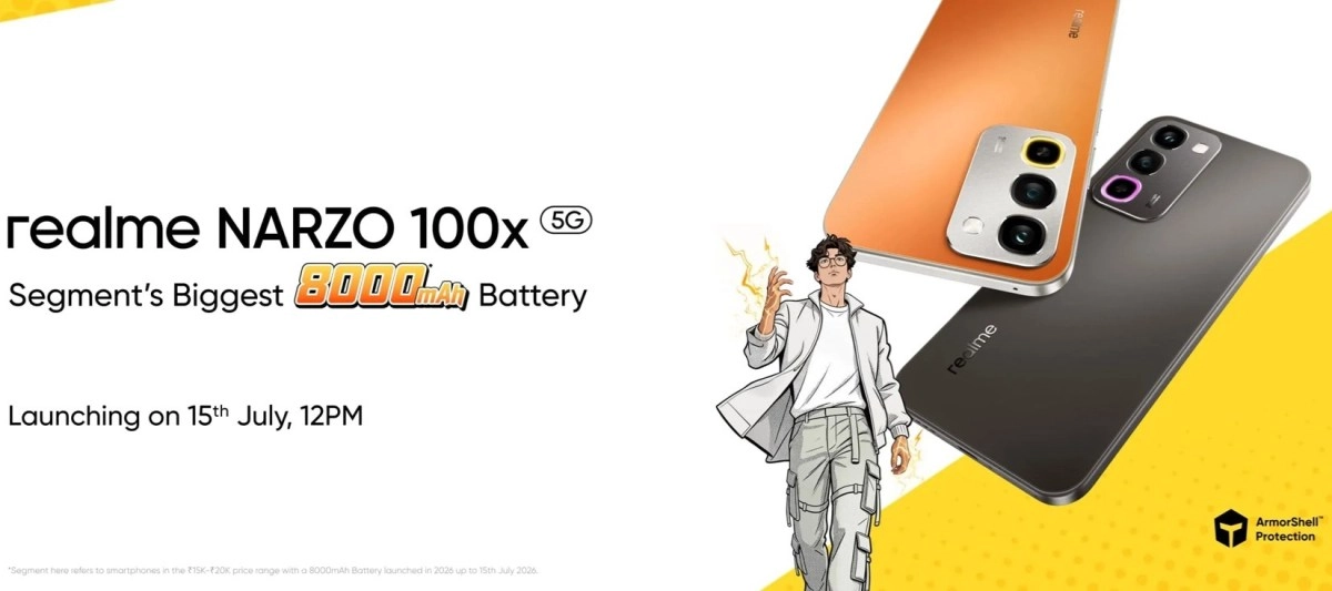 Realme Narzo 100x 5G 8000mAh battery launch.