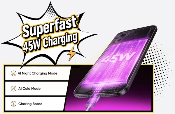 Realme Narzo 100x superfast 45W charging support
