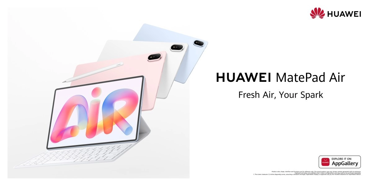 Huawei MatePad Air 2026 tablet with keyboard and stylus