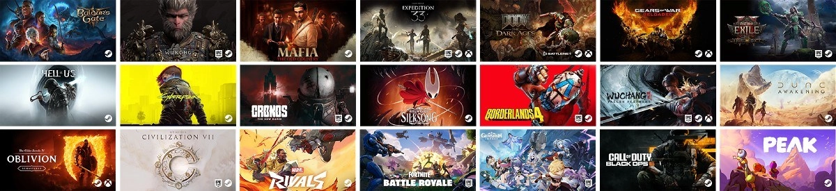 Many popular video games on Nvidia GeForce Now.