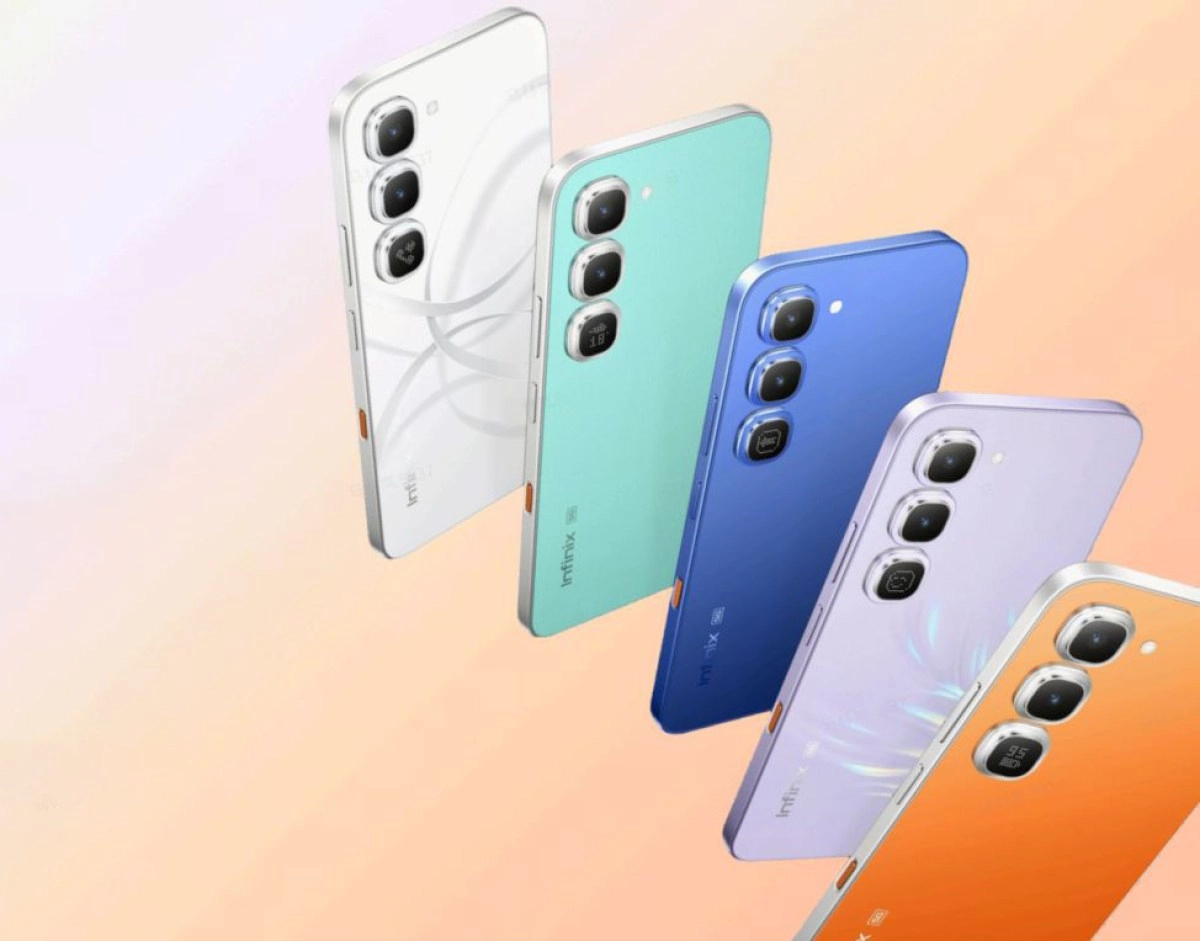Infinix Hot 70 Pro in multiple color finishes.