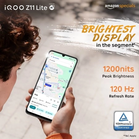 iQOO Z11 Lite brightest display 1200 nits.