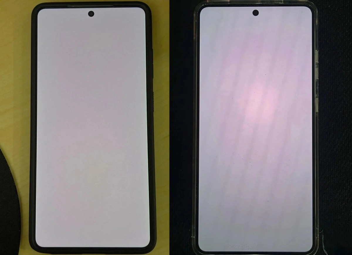 Galaxy S26 Ultra red screen issue comparison.