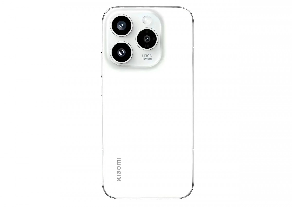 White Xiaomi 18 series smartphone with triple Leica cameras.