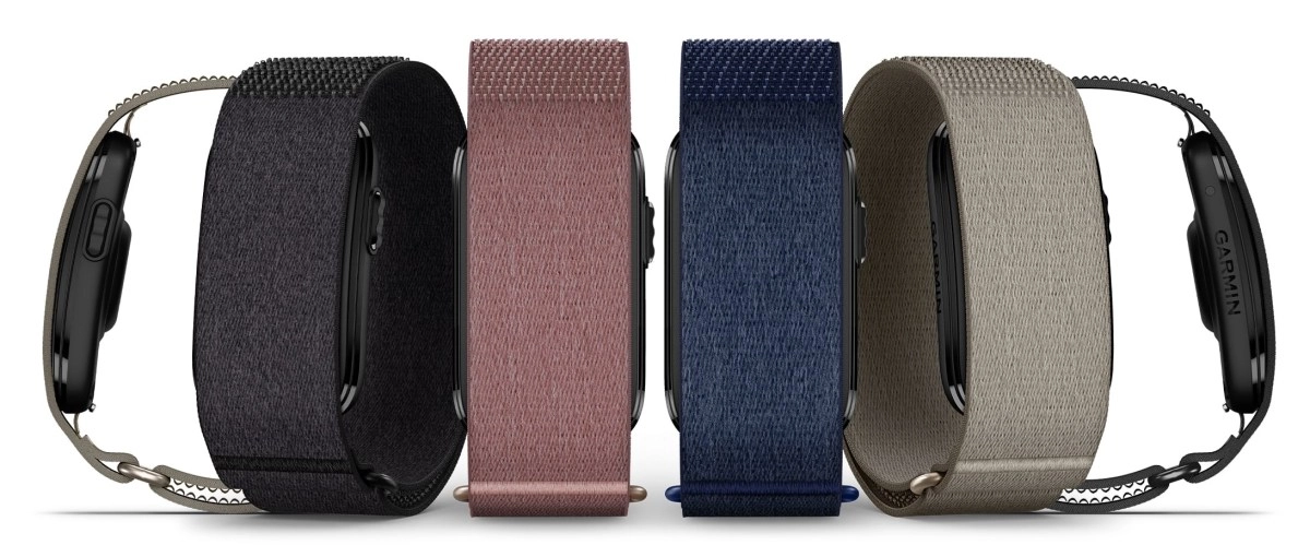 Garmin CIRQA smart bands in four colors.