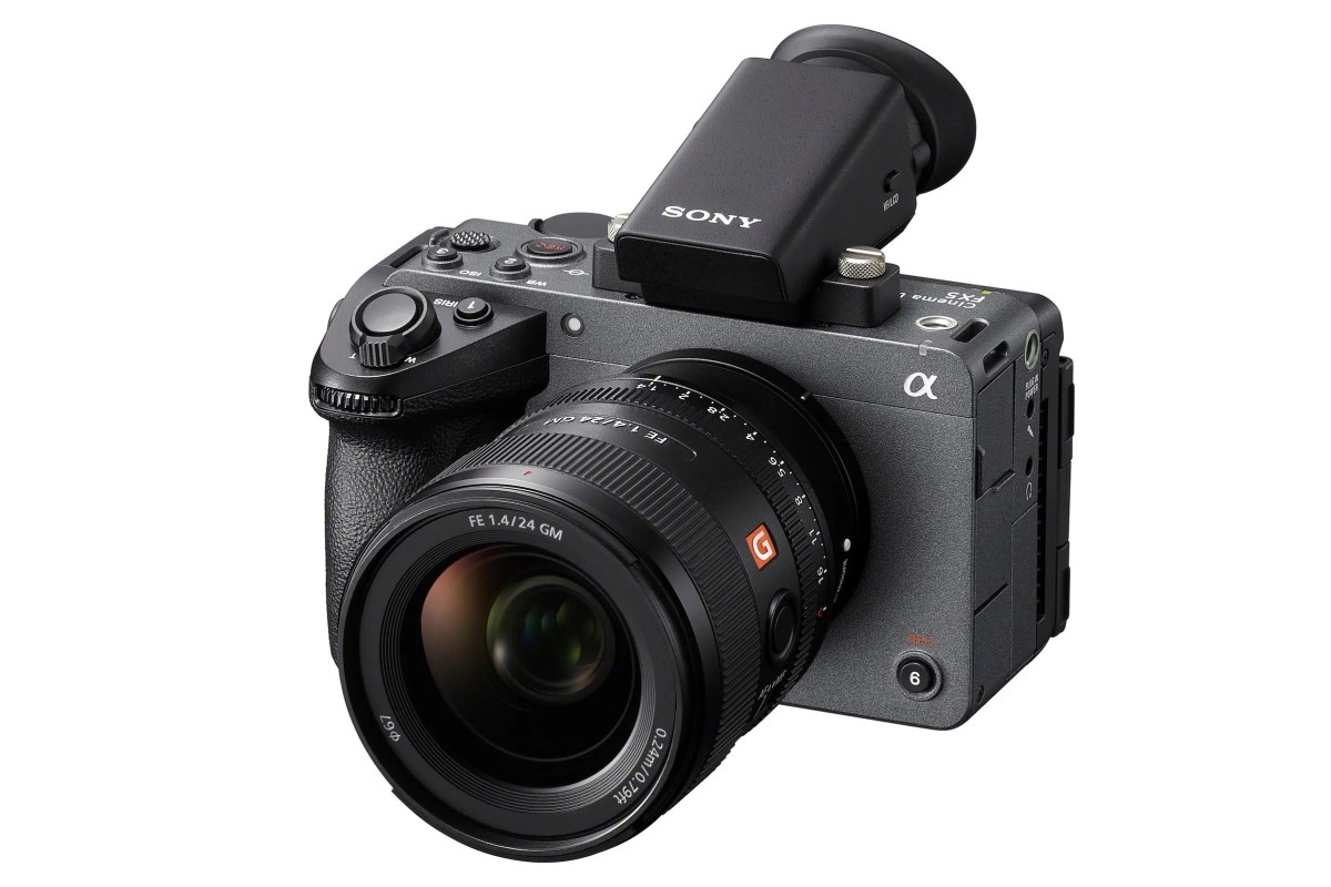 Sony FX5 cinema camera with attached lens and viewfinder.
