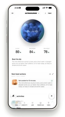 New Ultrahuman app status updates and suggestions.