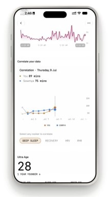 Ultrahuman app's new at-a-glance health dashboard.