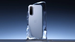 OnePlus N6x phone surrounded by ice.