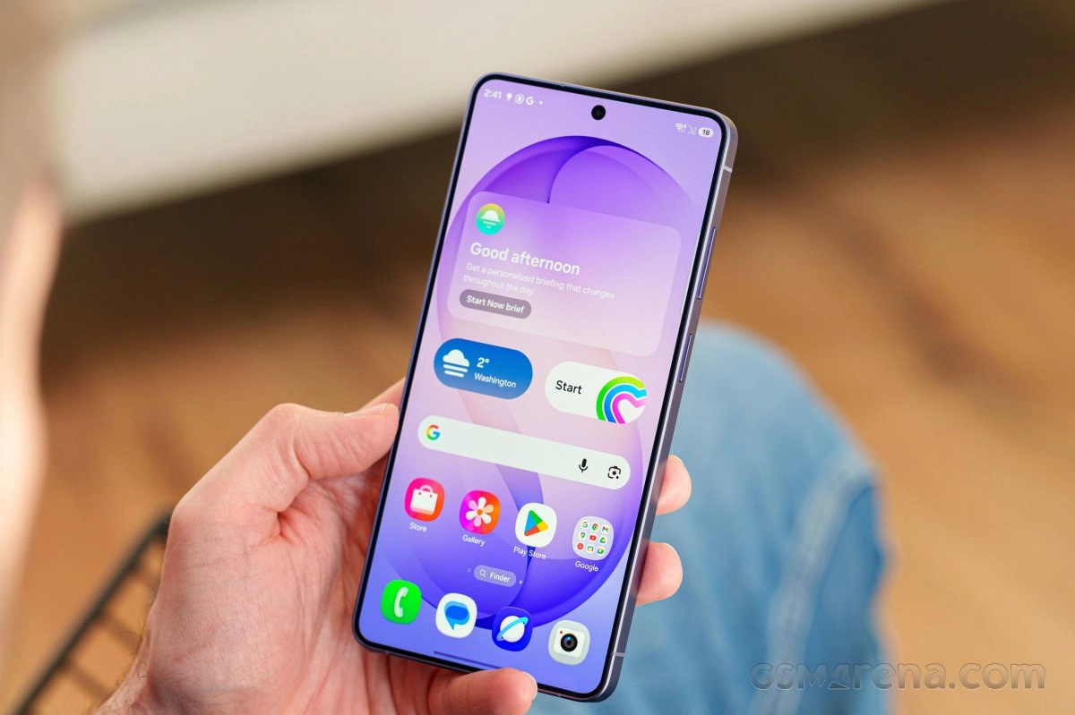 Samsung Galaxy S27 Pro Ultra phone with purple screen.