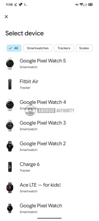 Pixel Watch 5 listed in official Google app.