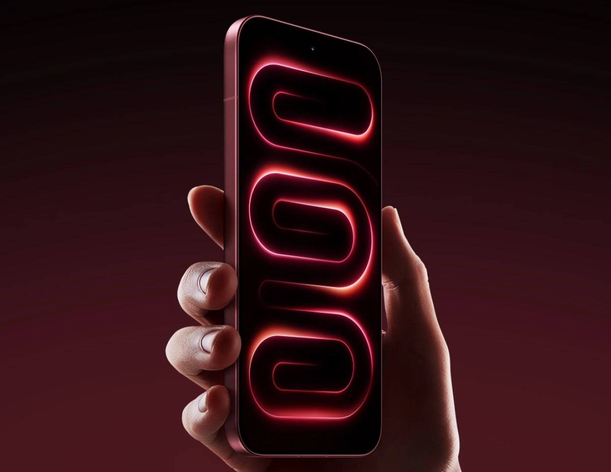 Redmi K100 Pro Max phone with red glowing display.