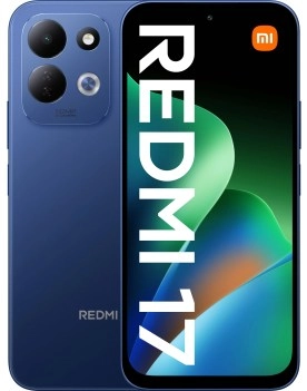 Blue Xiaomi Redmi 17 smartphone on sale.