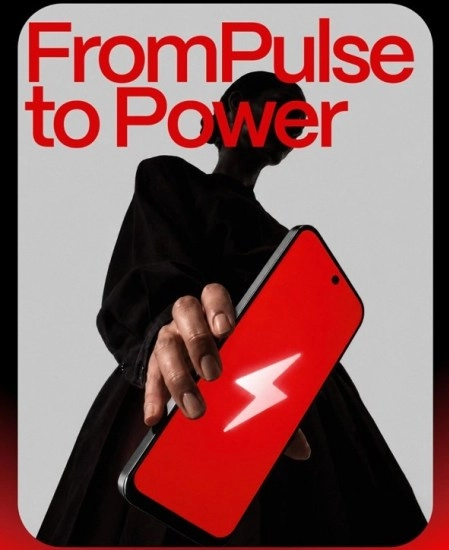Boltt smartphone with lightning bolt on red screen.