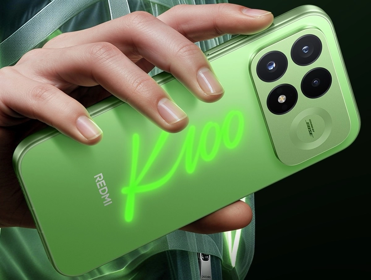 Redmi K100 Pro green phone camera module and logo