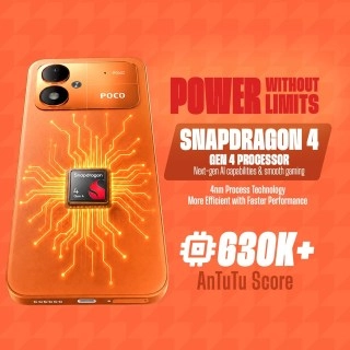 Orange Poco M8 Power with Snapdragon 4 Gen 4 SoC.