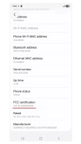 Samsung Galaxy S26 FE FCC certification details screen.