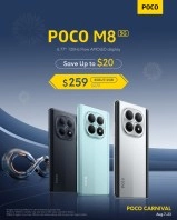 POCO M8 phone celebrating POCO Carnival 2026.
