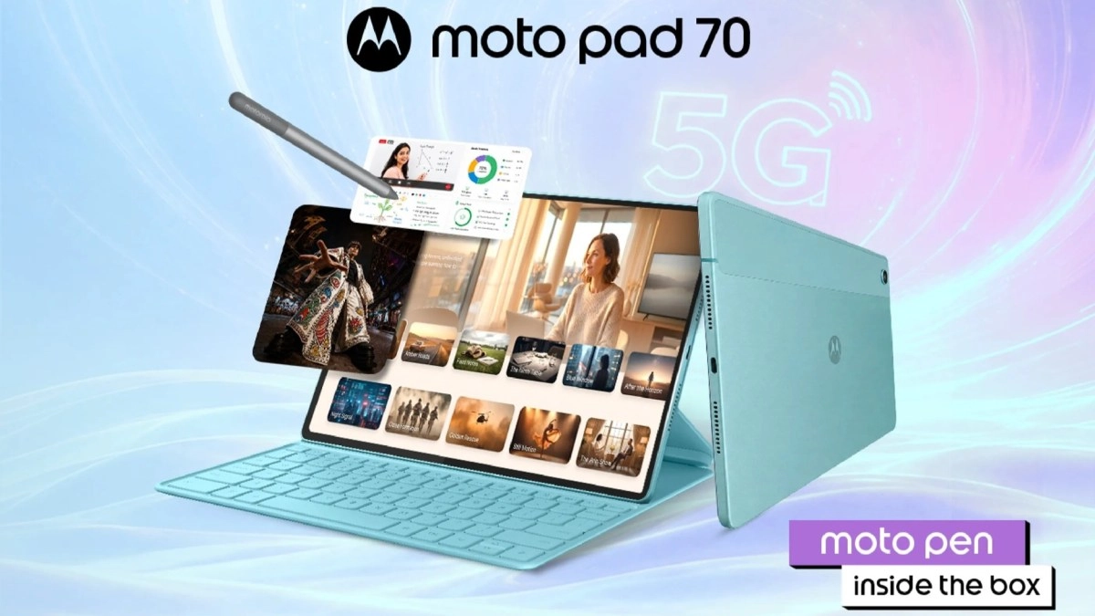 Motorola Moto Pad 70 with 5G and stylus.