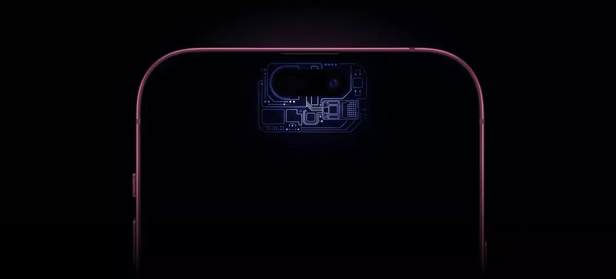 iPhone Ultra design with visible internal circuitry.