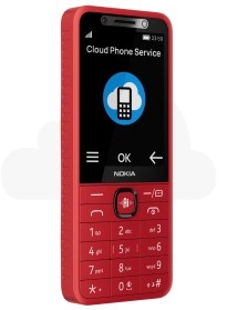 Red Nokia feature phone with Cloud Phone Service.
